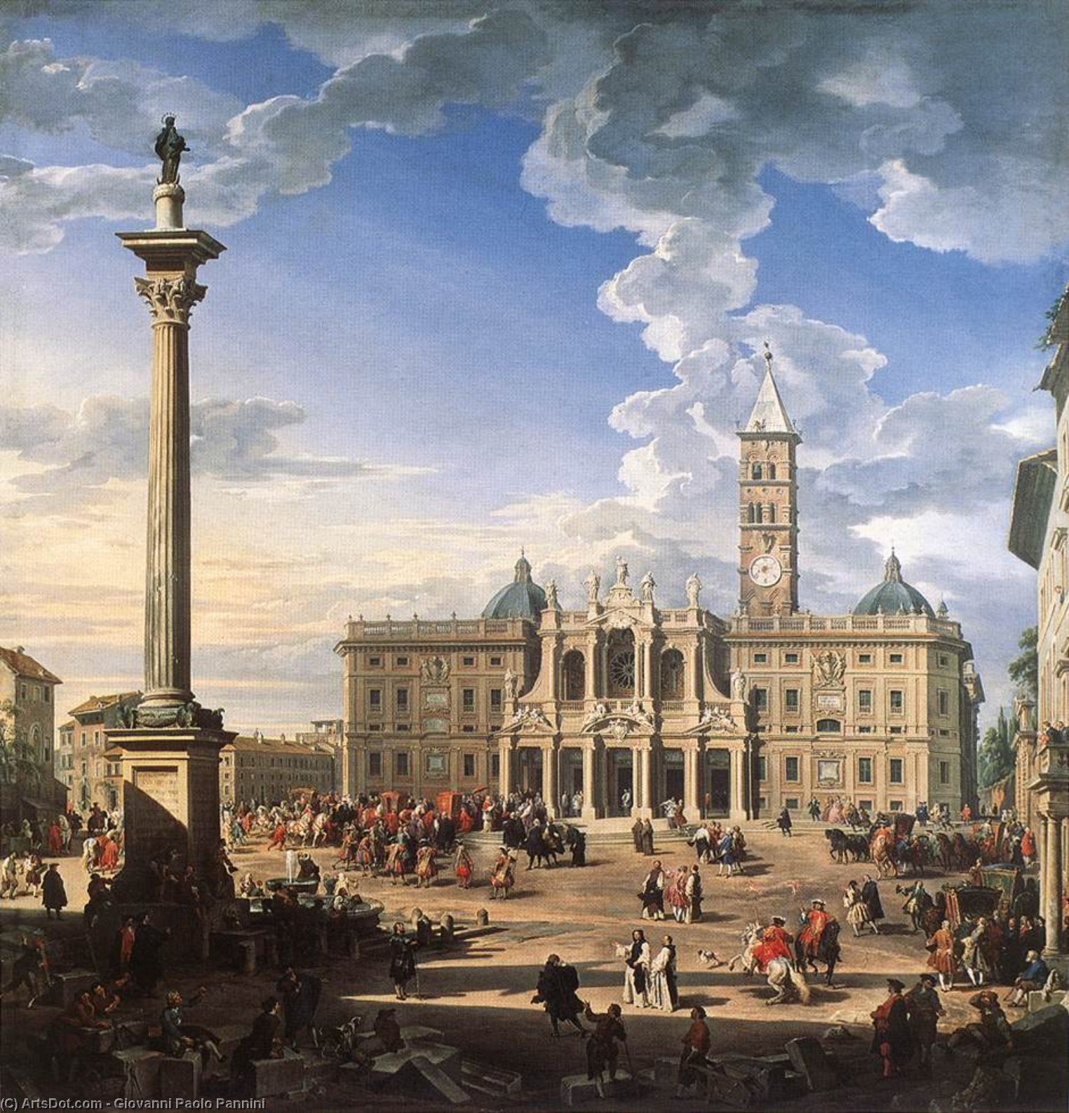 La Place Et L'église De Santa Maria Maggiore — Giovanni Paolo Panini