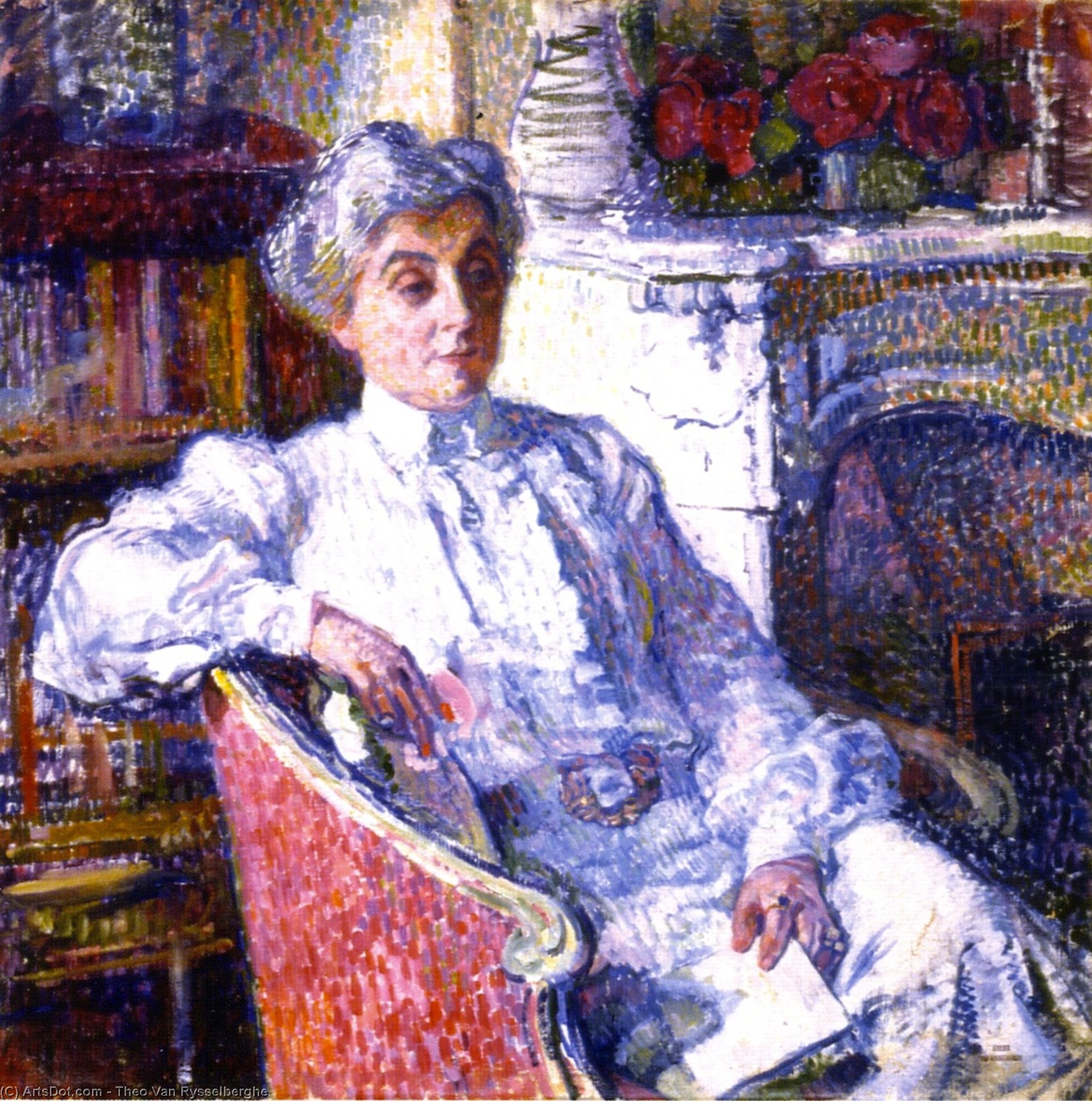 Maria Van Rysselberghe Ateşi Önünde — Théo Van Rysselberghe
