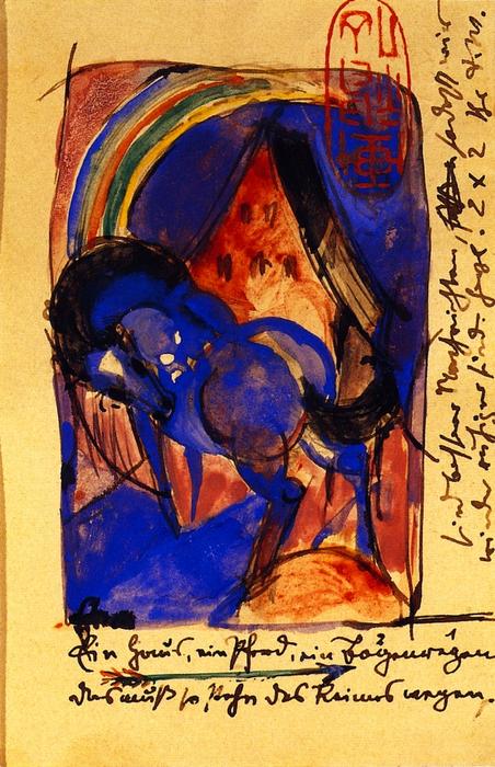Cavallo E Casa Con Arcobaleno — Franz Marc