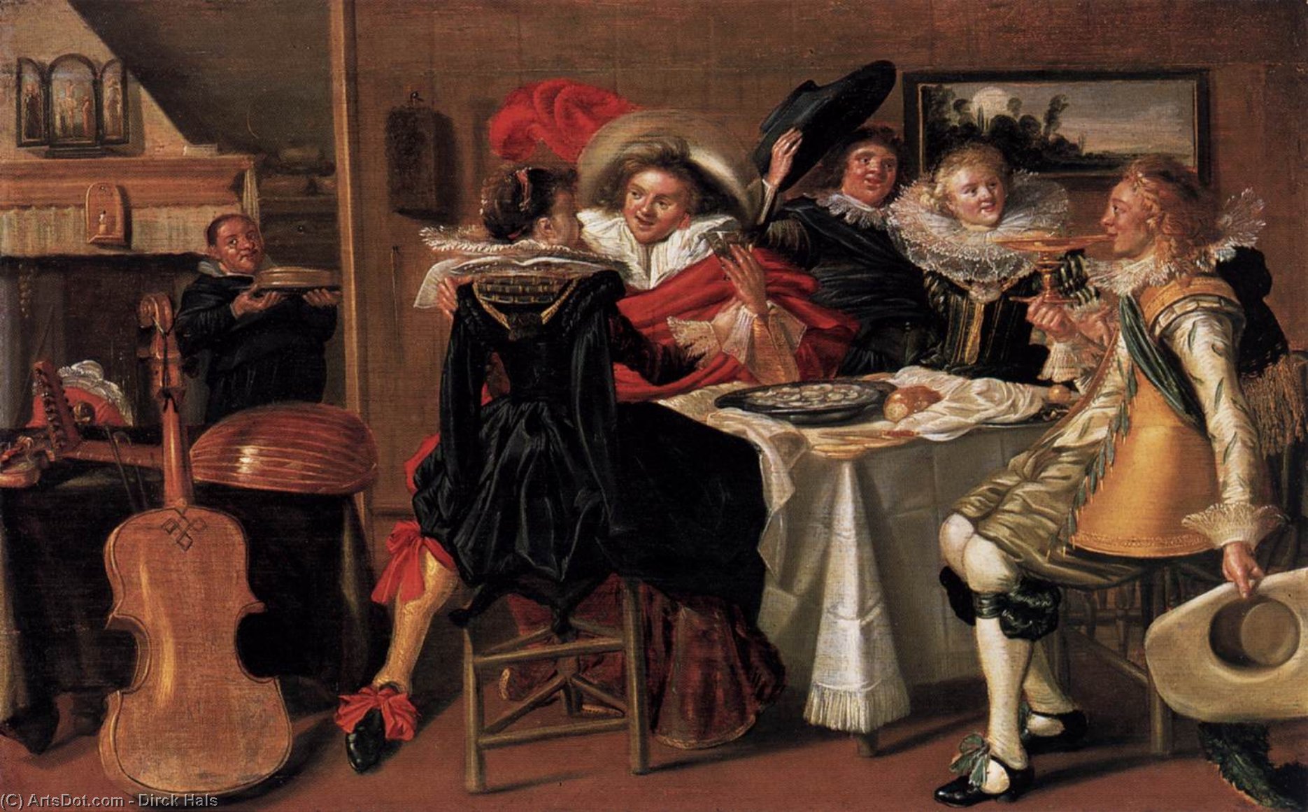 Merry Company At Table — Dirck Hals