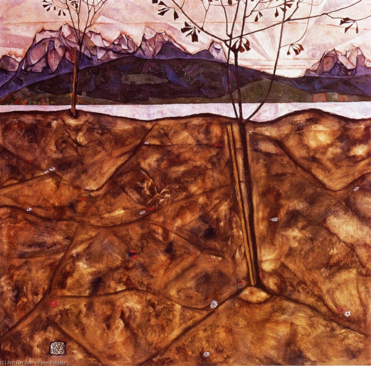 River Landscape — Egon Schiele