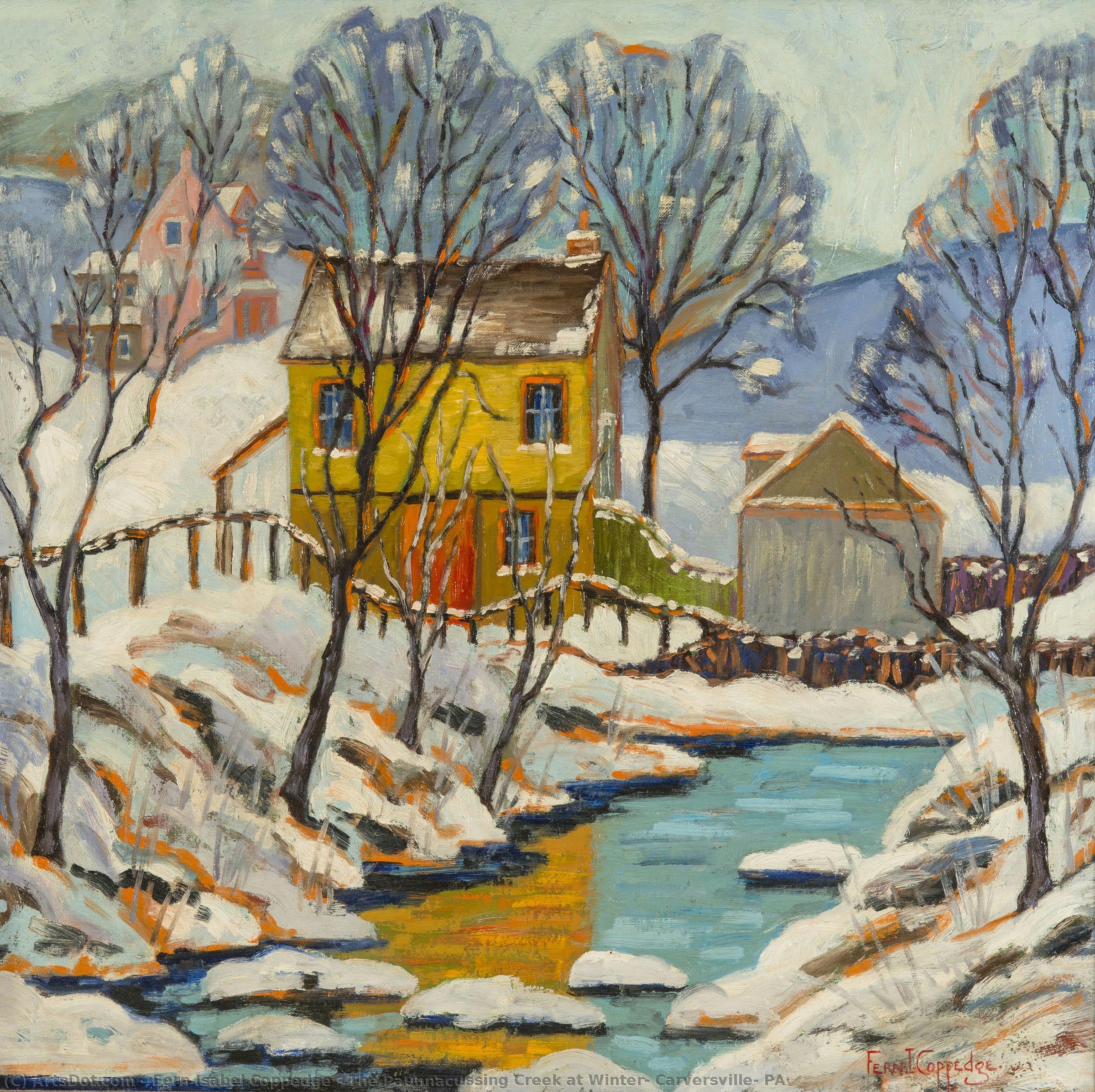 fern isabel coppedge, The Paunnacussing Creek at Winter, Carversville, PA