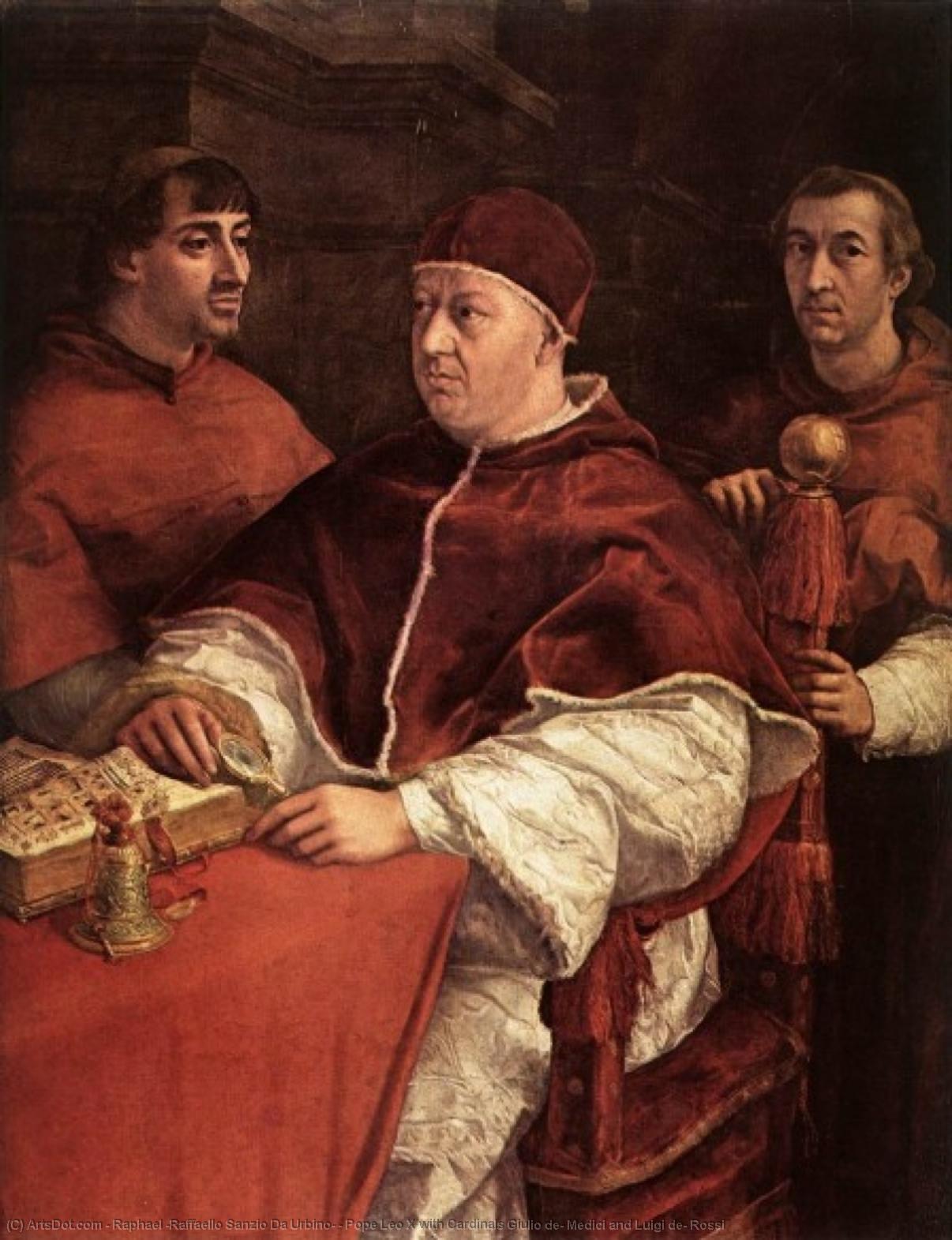 Pope Leo X Med Kardinalerna Giulio De' Medici Och Luigi De' Rossi — Rafael
