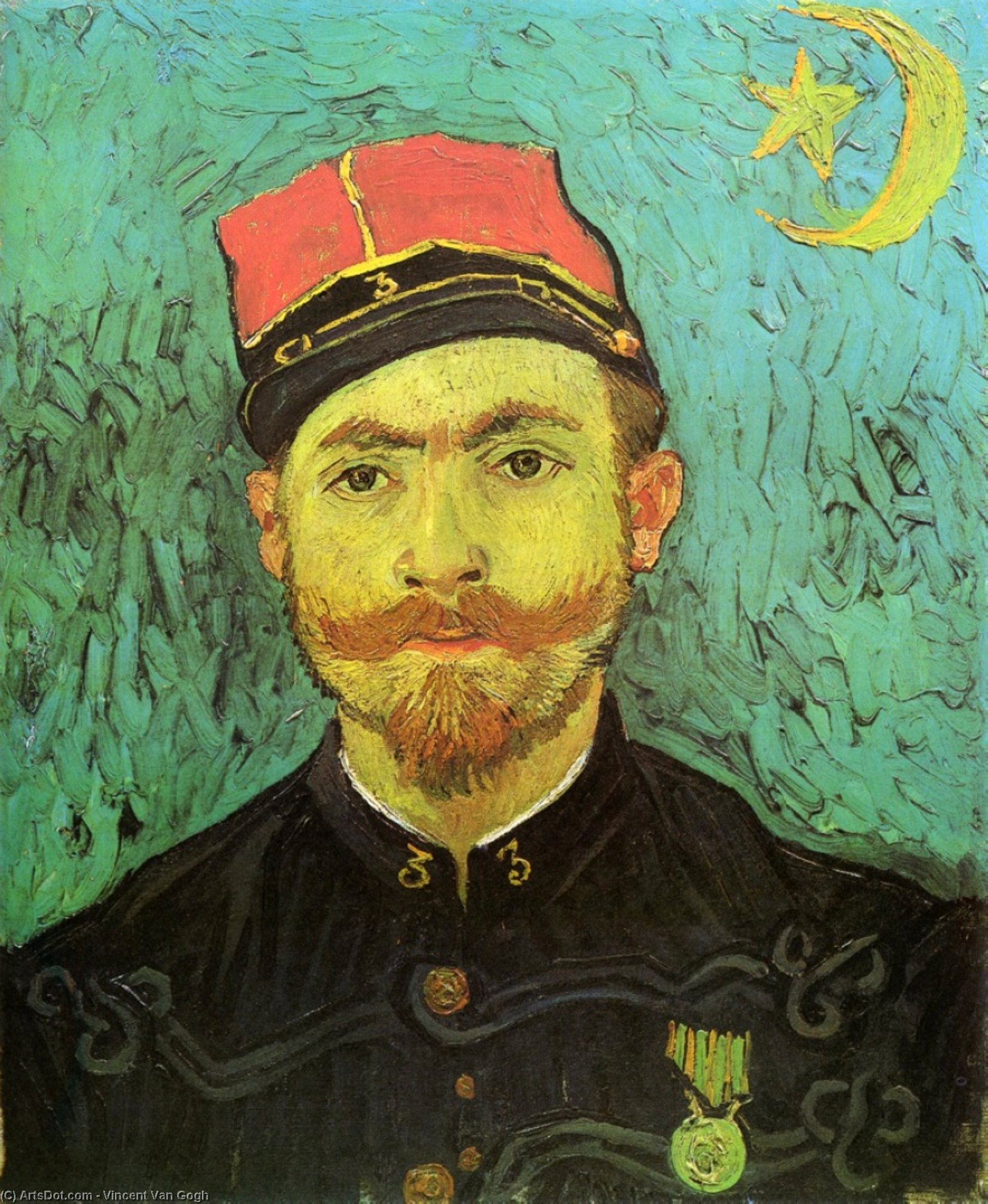 Портрет На Милиет, Втори Офицер От Зуави — Vincent Willem Van Gogh