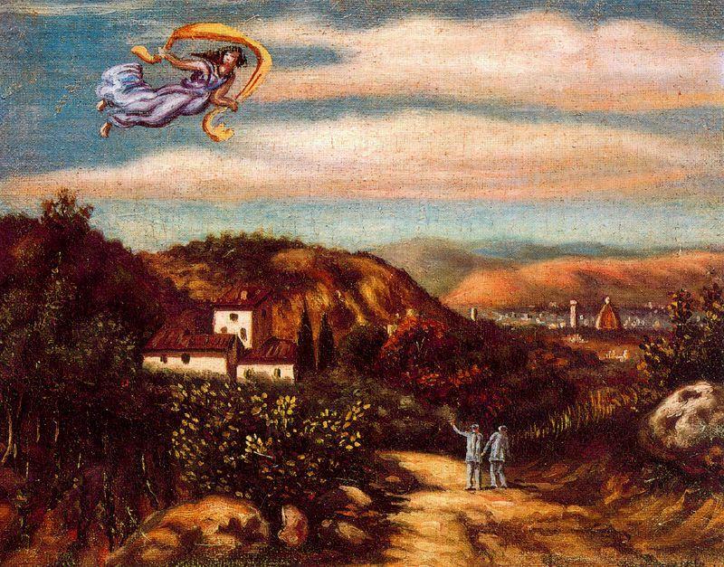 Paesaggio Con Divinità — Giorgio De Chirico