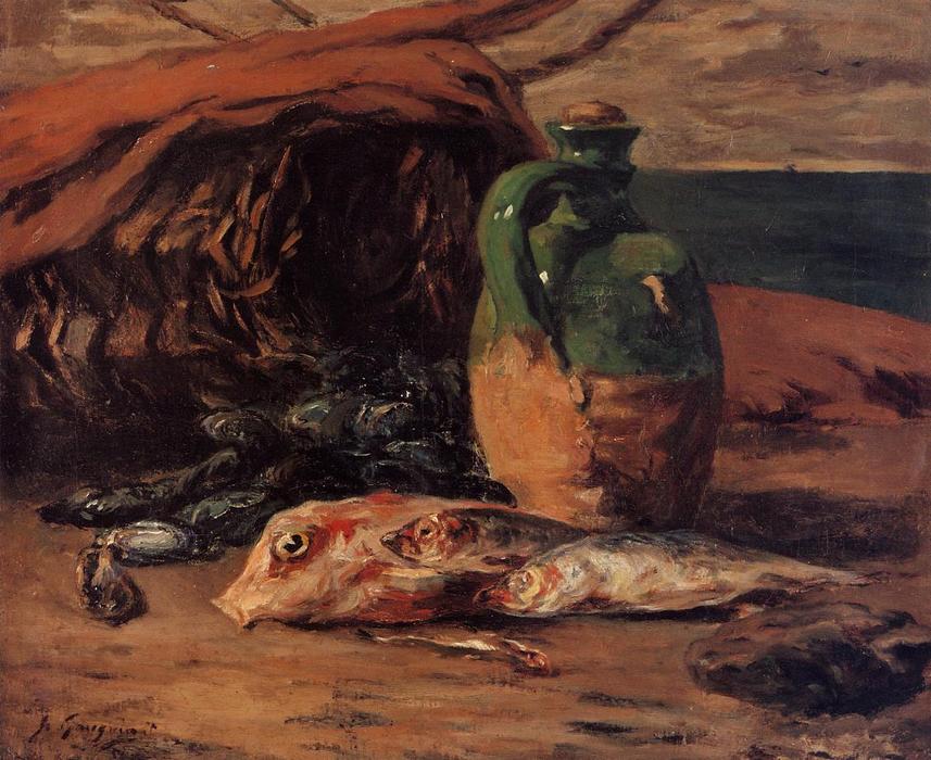 Still Life With Jug And Red Mullet — Eugène Henri Paul Gauguin