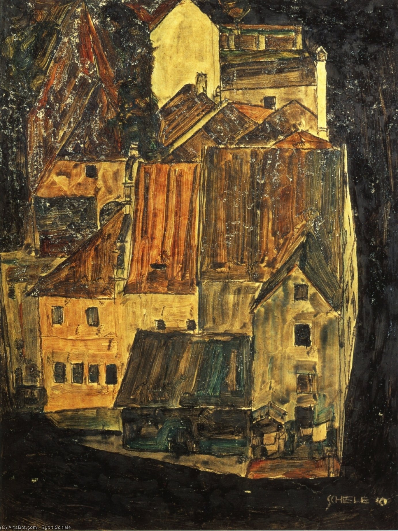 Stadt Am Blaufluss — Egon Schiele