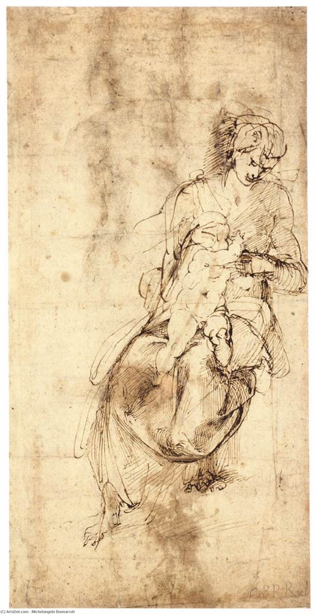 Michelangelo Buonarroti: Virgin And Child (verso) — Michał Anioł Buonarroti