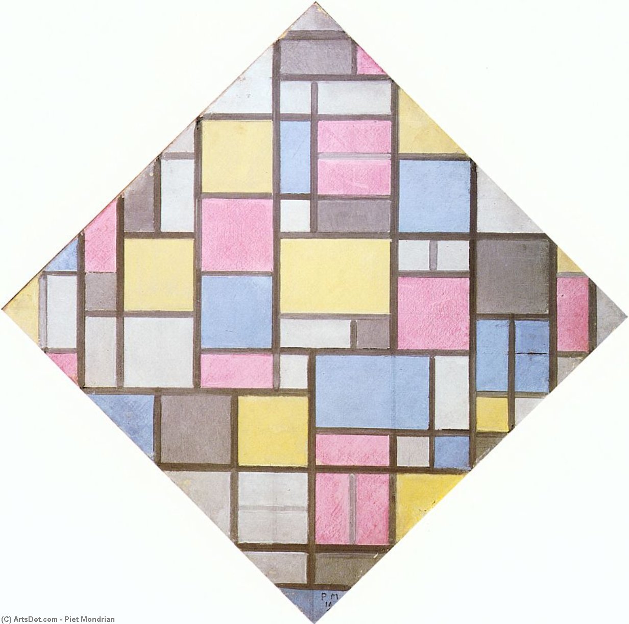 Kompozisyon Ile Çizgi Vii — Piet Mondriaan