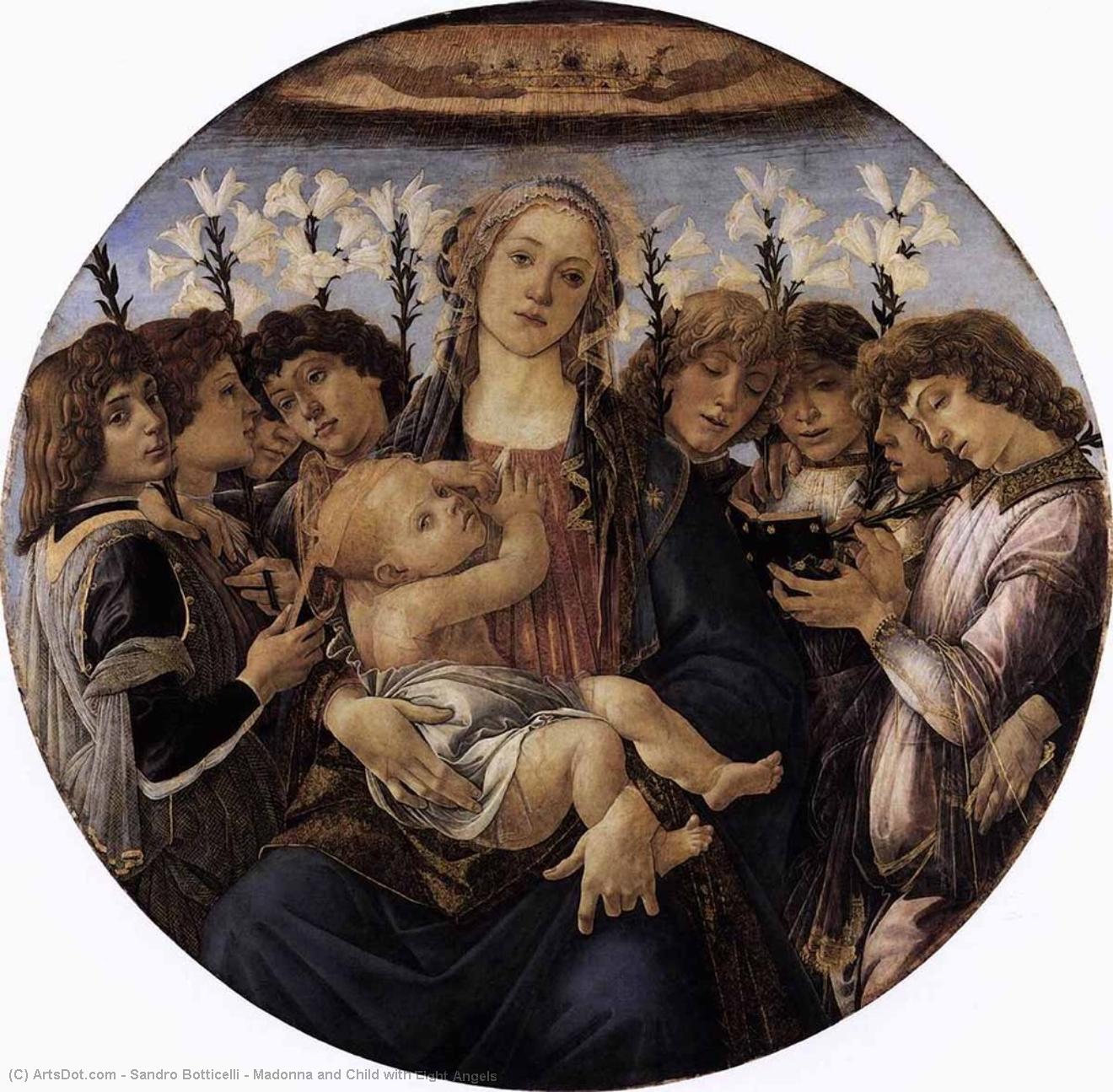 María Y Niño Con Ocho Ángeles — Sandro Botticelli