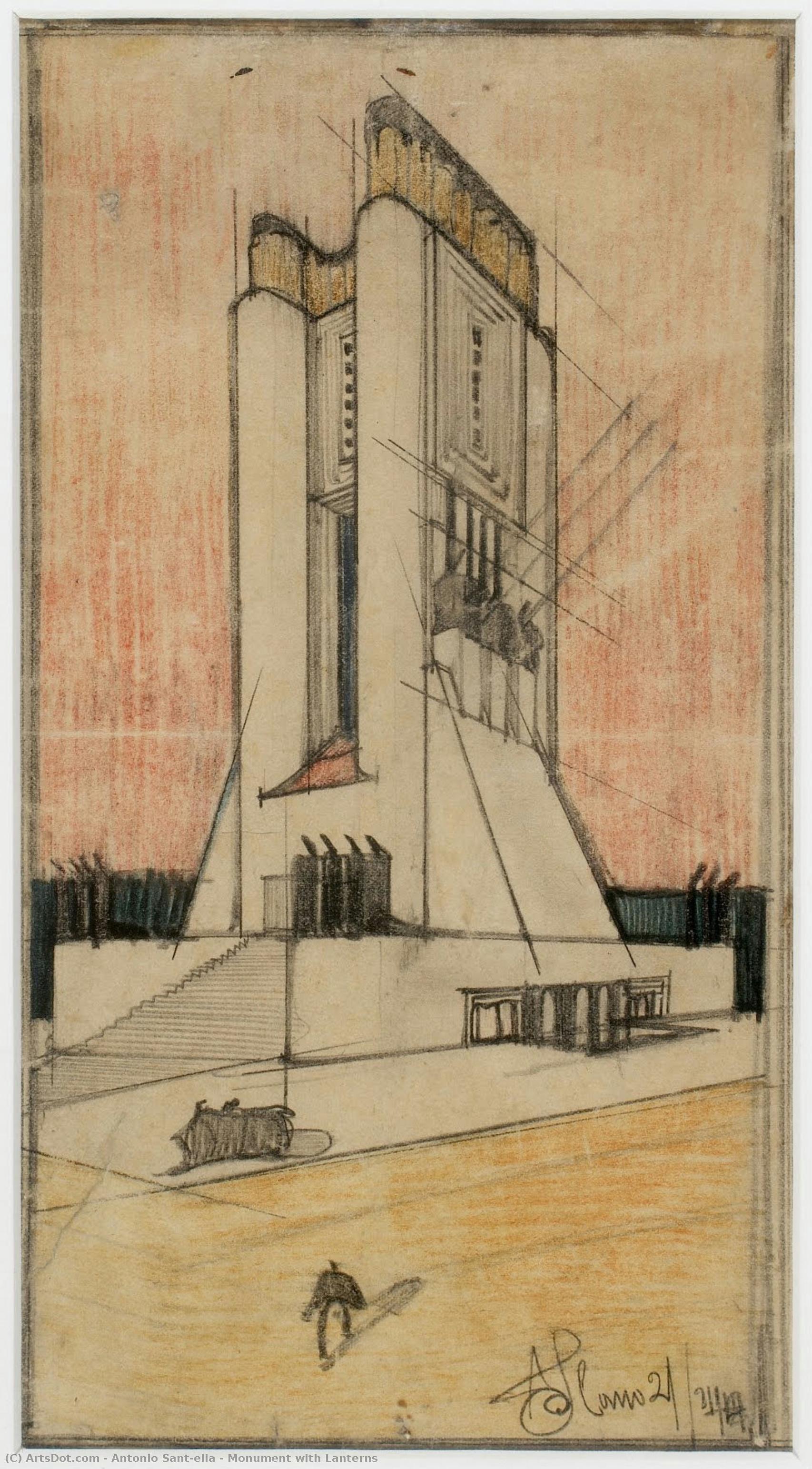 Monument With Lanterns — Antonio Sant'elia