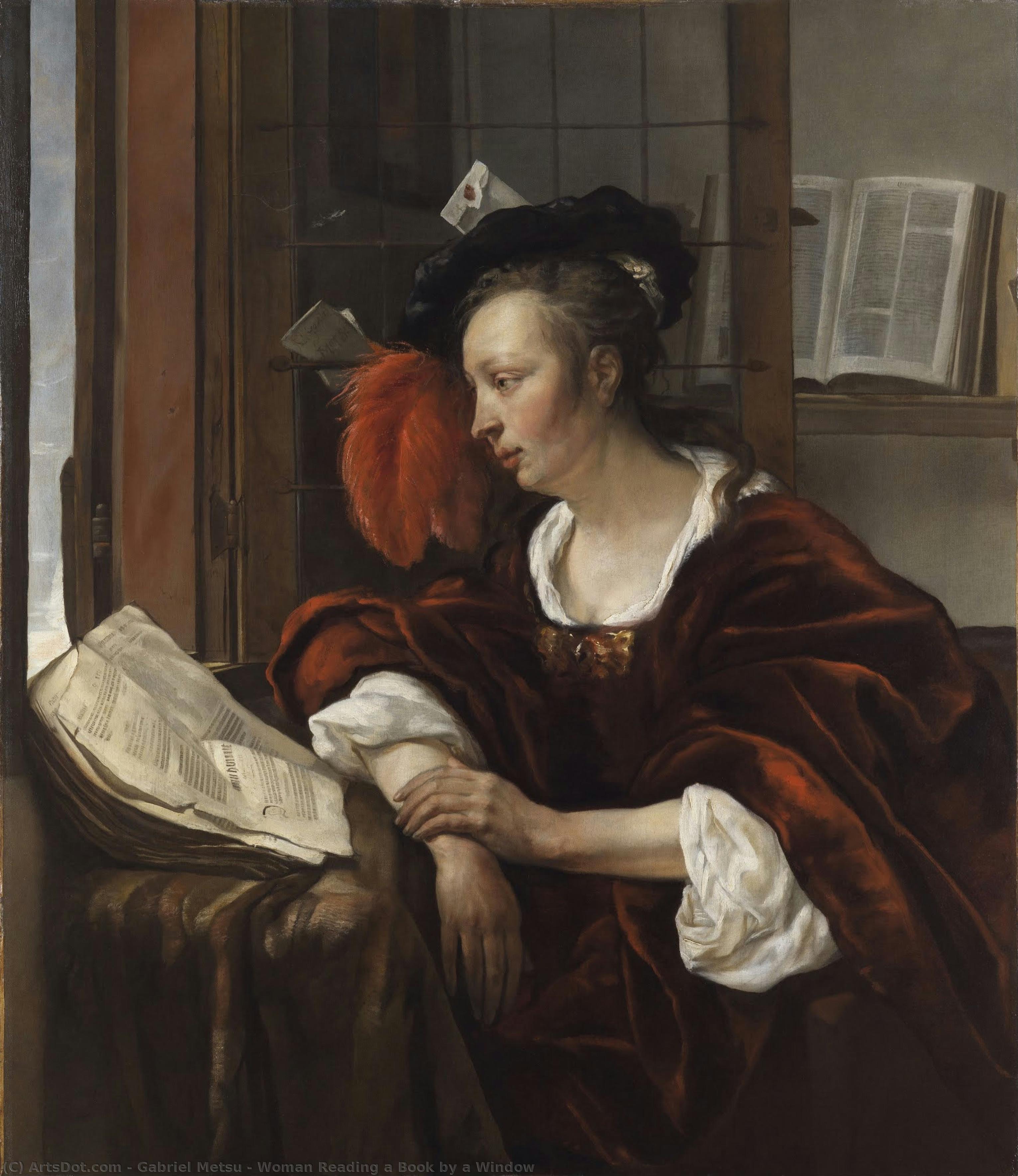 Ženska, Ki Bere Knjigo Pri Oknu — Gabriel Metsu