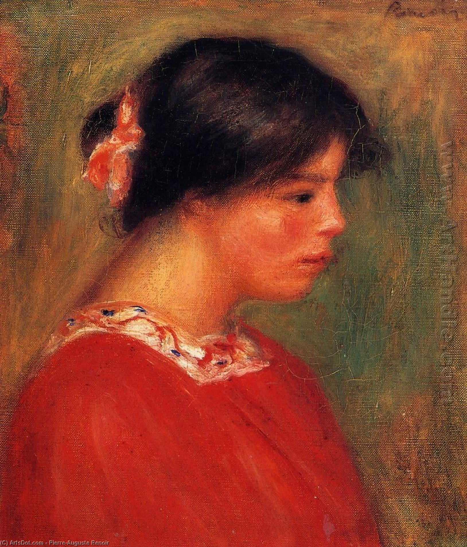 Testa Di Una Donna Con Il Rosso — Pierre-auguste Renoir