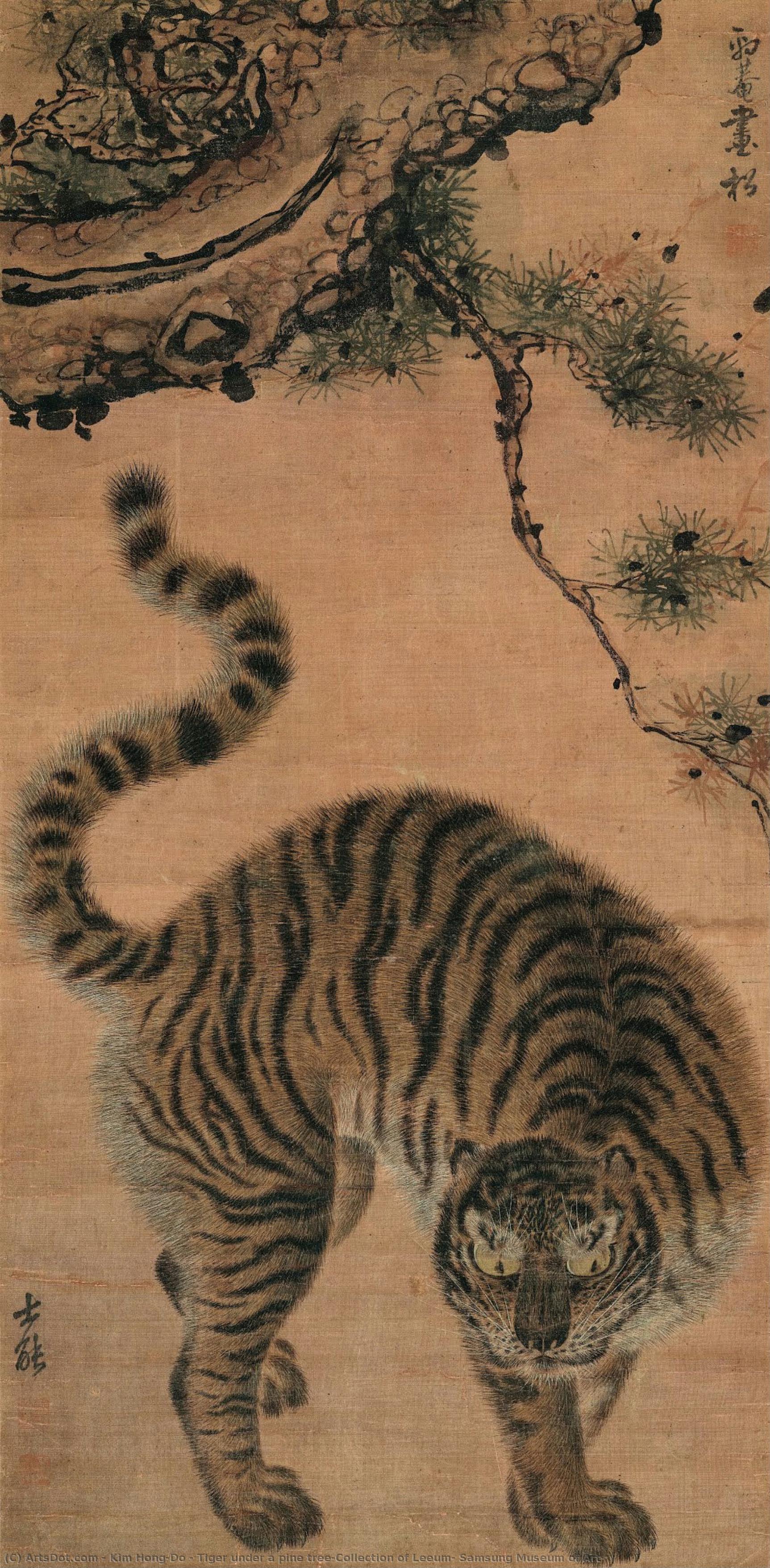 Tiger Under A Pine Tree(collection Of Leeum, Samsung Museum Of Art) — Kim Hong-do