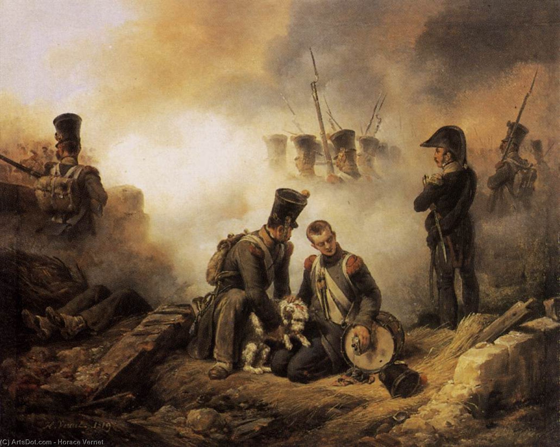 Den Sårede Regimentshund — Émile Jean-horace Vernet