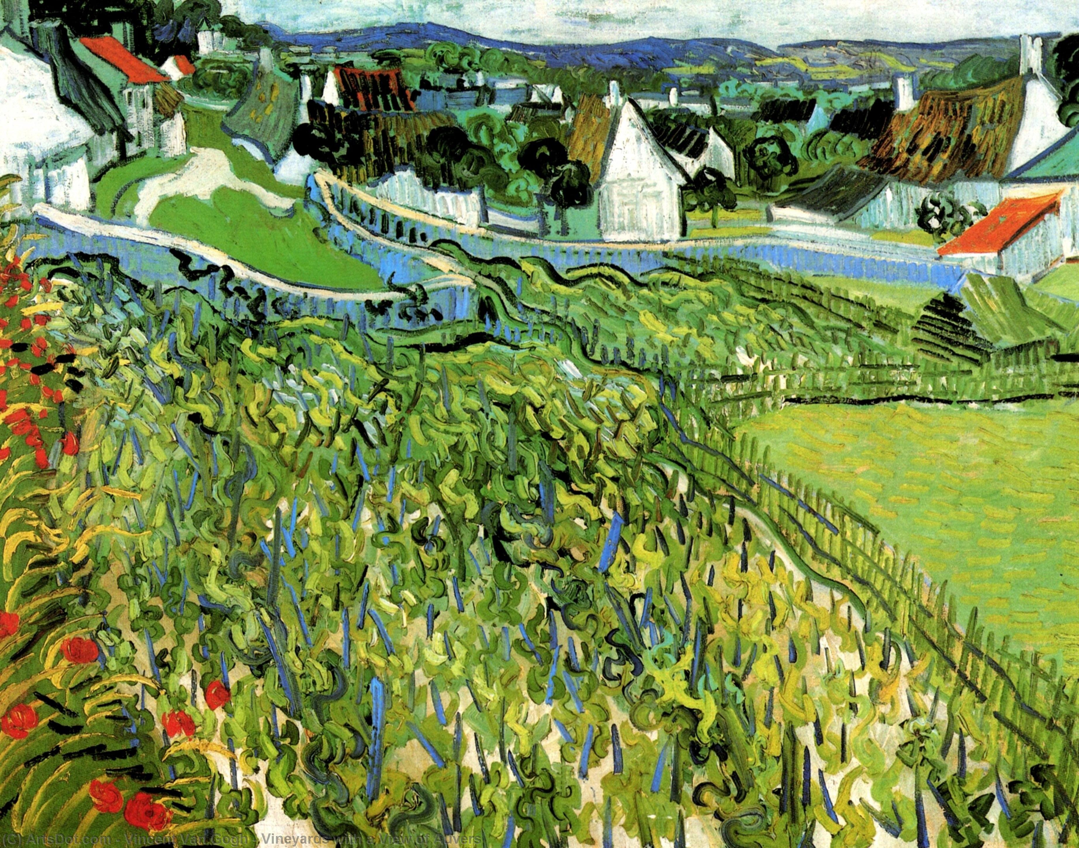 Виногради С Изглед Към Овер — Vincent Willem Van Gogh