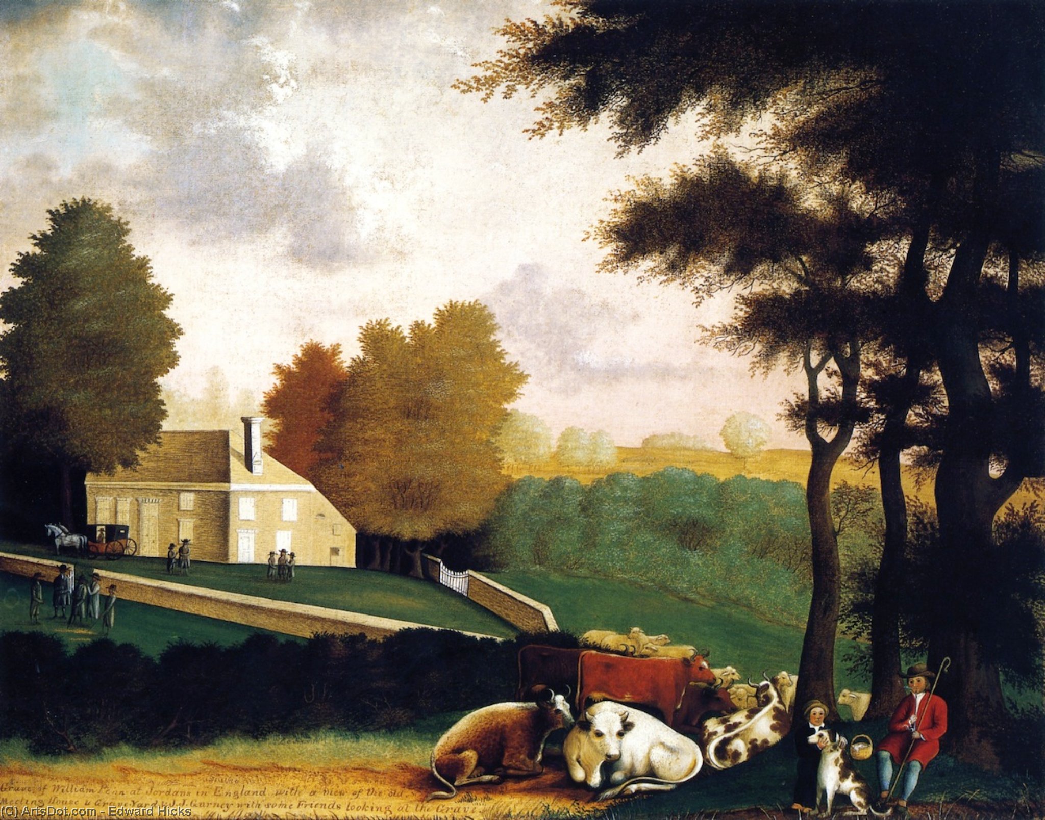 Grave Of William Penn At Jordans In England — Edward Hicks