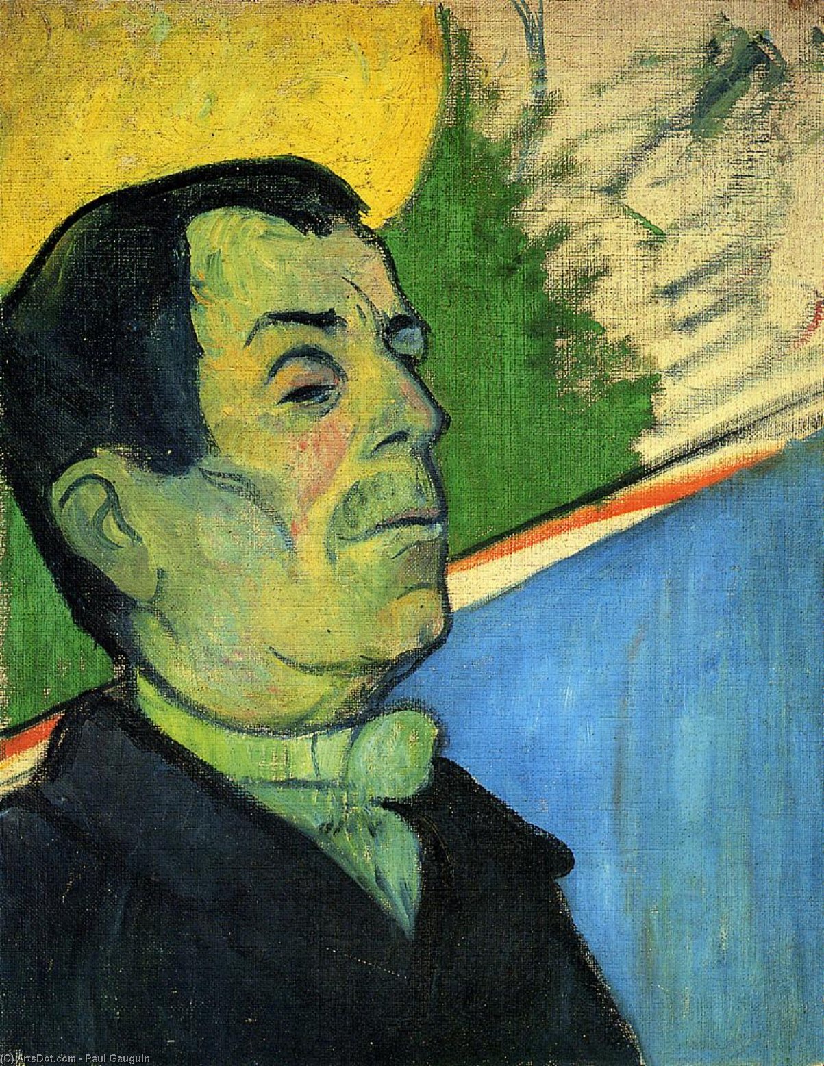 Vyro Portret Su Lavaljere — Eugenas Henri Paulas Gauginas