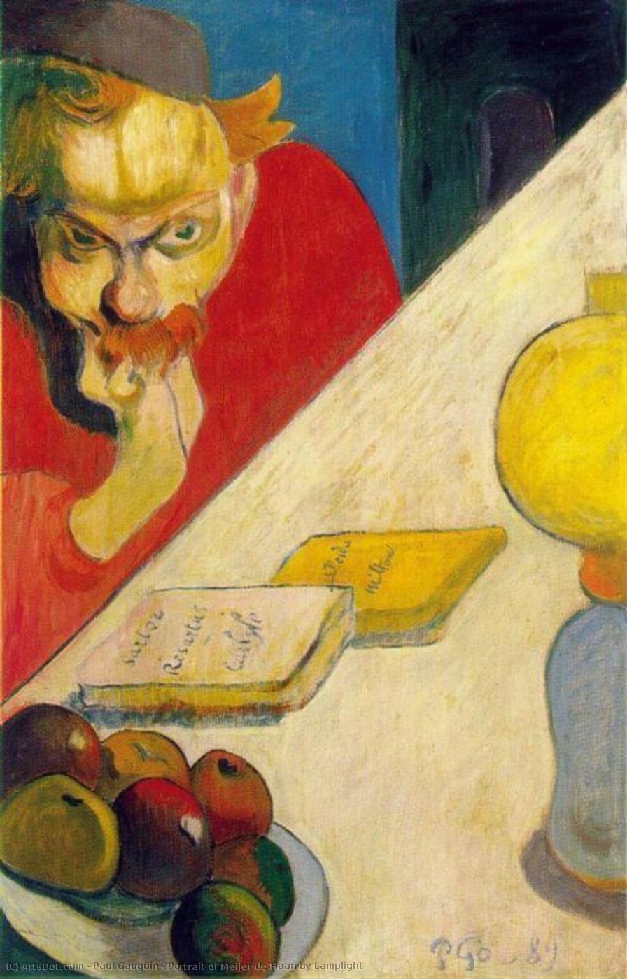 Portrait Of Meijer De Haan By Lamplight — Eugène Henri Paul Gauguin