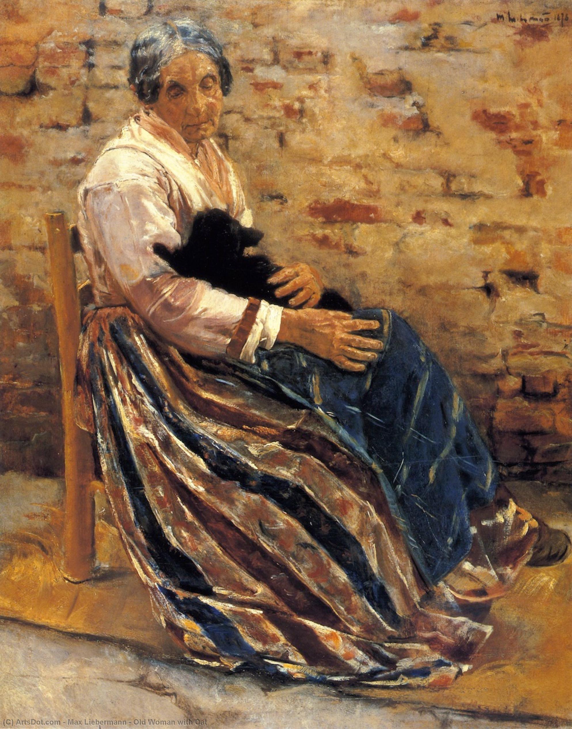 Gamle Kvinne Med Katt — Max Liebermann