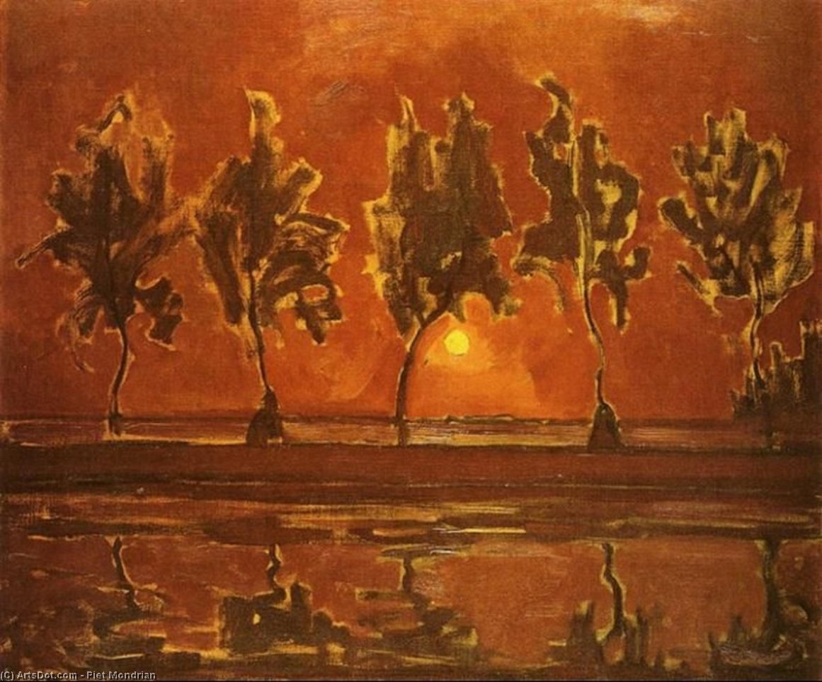 Alberi Alla Luce Della Luna — Piet Mondrian