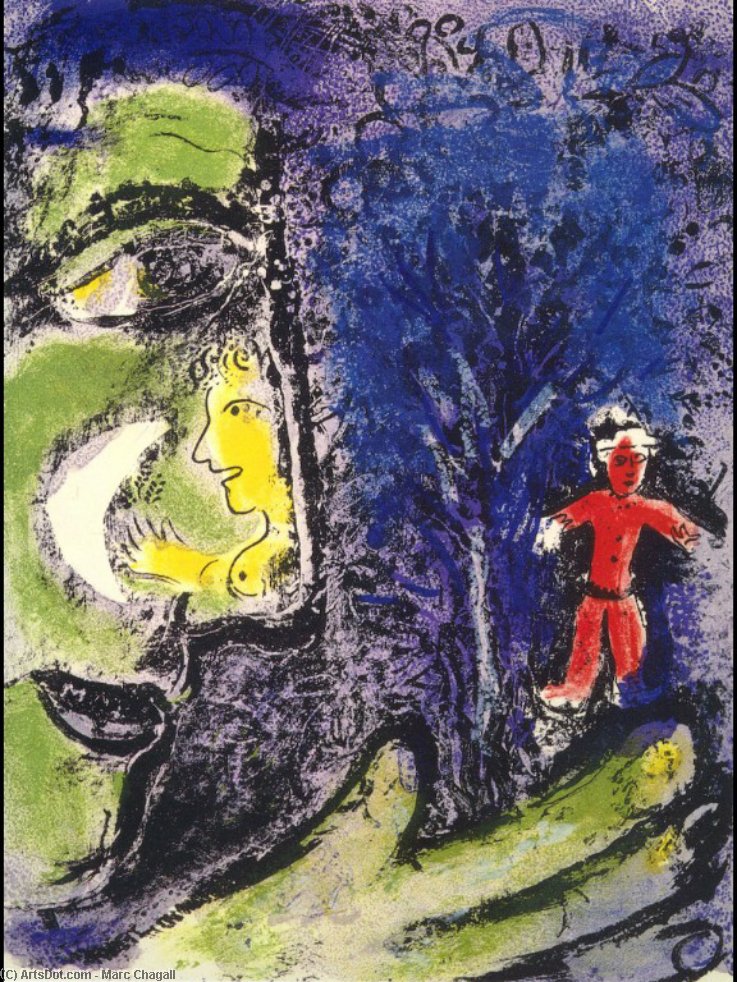 Profil Og Rød Barn — Marc Chagall