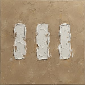 Trilogia Di Luce: Impasto Bianco Monolitico Su Un Senza Tempo Piano D'ocra — David Moreau