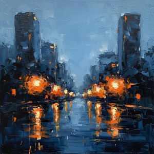 Monolithic Midnight: A Symmetrical Study Of Amber Glow And Urban Shadows — Christian Noiret