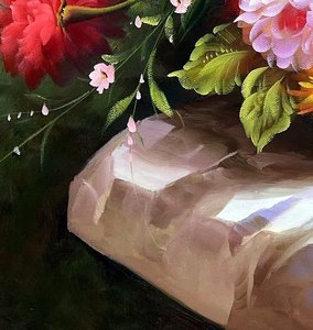 Impressionist Floral Still Life With Vibrant Blooms