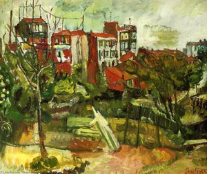 Suburban Landscape With Red Houses — Chaim Soutin