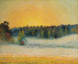 Tramonto E Nebbia, Eragny — Camille Pissarro