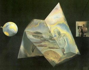 Poliedro. Giocatori Di Basket Che Si Trasformano In Angeli (assemblaggio Di Un Ologramma - L'elemento Centrale), 1972 — Salvador Dalí