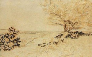 Landscape With A Tree In The Foreground — Vincent Willem Van Gogh