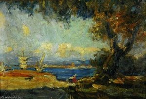 View Across A Bay — Raffaelo Sorbi