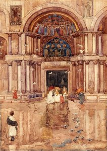 The Porch With The Old Mosaics, St. Mark's, Venice — Mauricius Brazil Prendergast, Post-impressionism