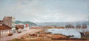 Português Porto Do Consulado E Serra Do Mar — Benedito Calixto
