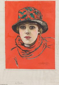 Head Of A Girl (girl In A Red Hat) — William Bruce Ellis Ranken