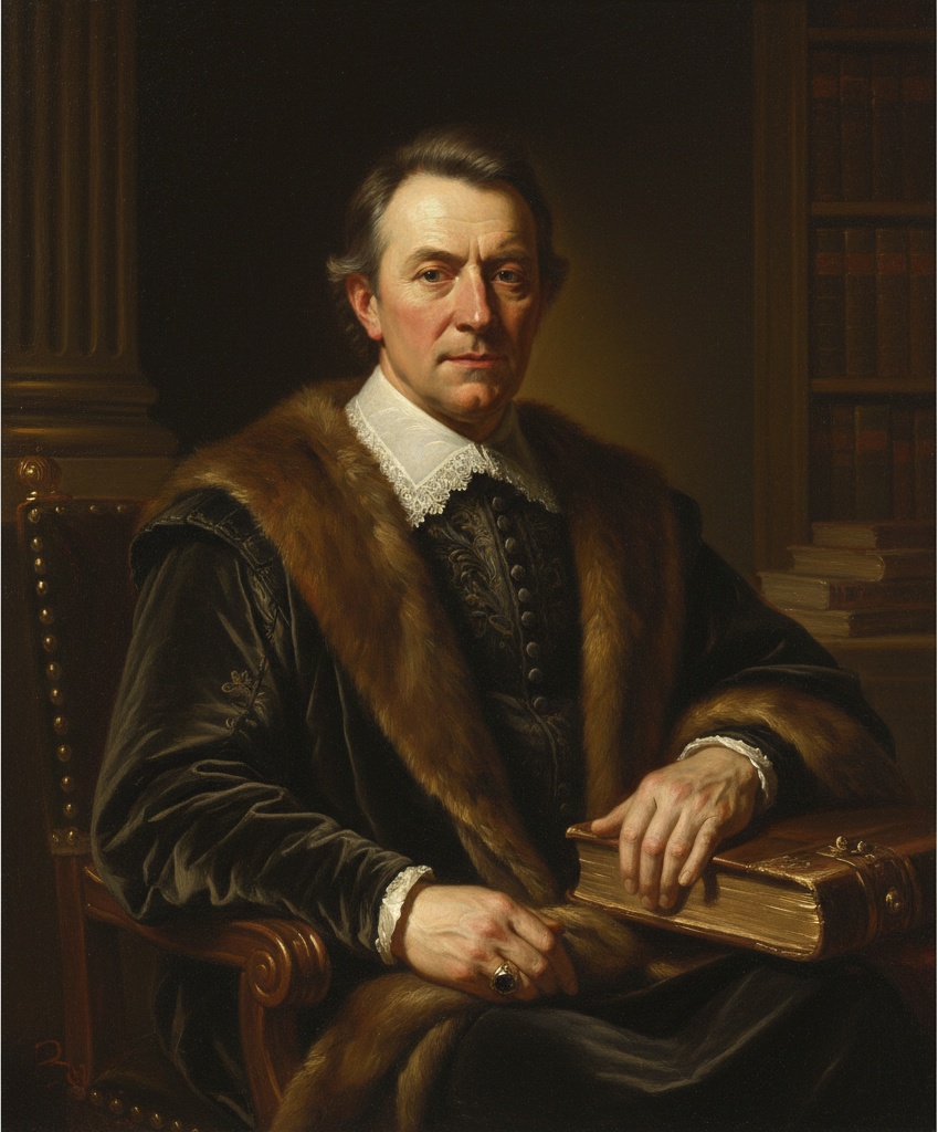 A photograph restyled as an old-master portrait