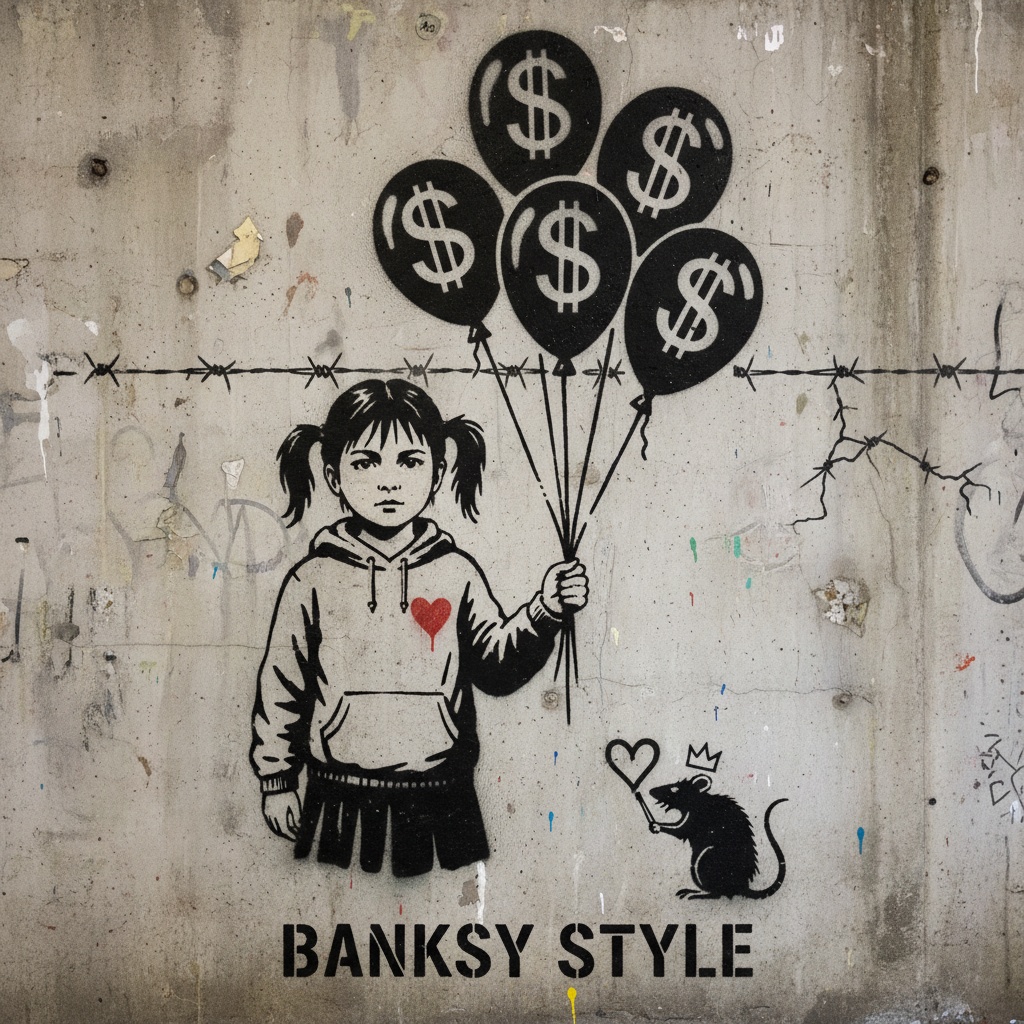 Styl Banksy (stencil)