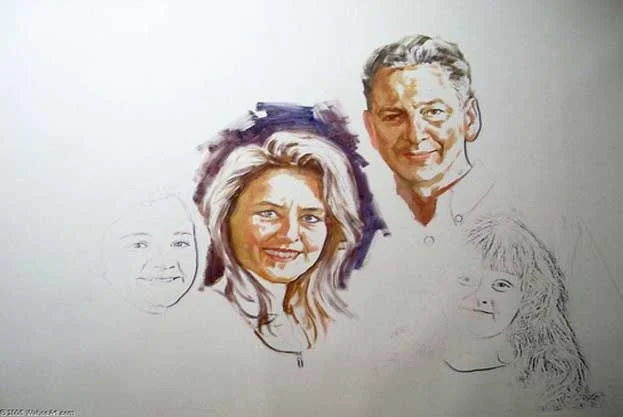 Initial oil paint application